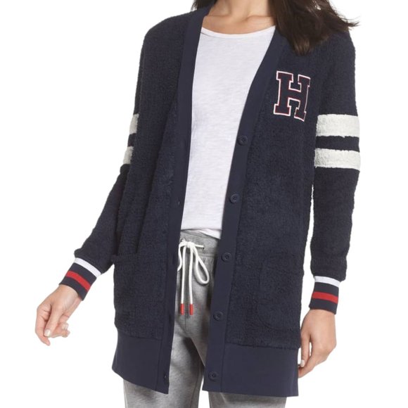 Tommy Hilfiger Preppy Long Cardigan, Navy, Red, White, L - Picture 9 of 9